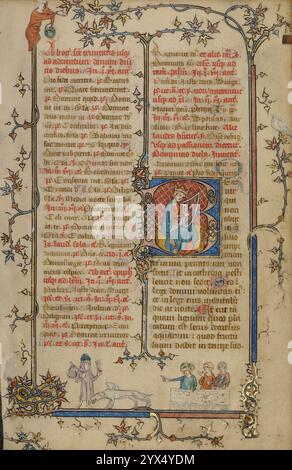 Initial B: David spielt die Harfe; Breviary, um 1320–1325. Stockfoto