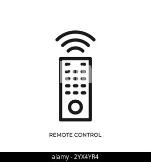 Remote-Symbol. Dünnes, lineares Umrisssymbol mit Fernbedienung, isoliert auf weißem Hintergrund aus der Smart-House-Kollektion. Linienvektorzeichen, Symbol für Web und Mobilgerät Stock Vektor