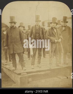 Gruppenporträt: J. Scott Russell, Henry Wakefield, Isambard Kingdom Brunel, Lord Derby, 1857. Stockfoto