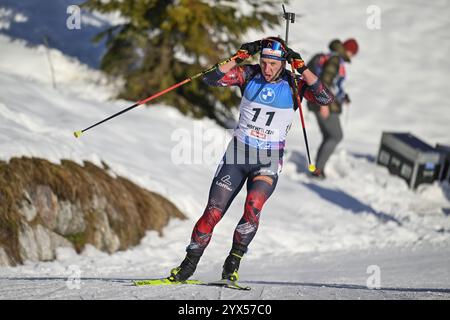 Hochfilzen, Österreich. Dezember 2024. HOCHFILZEN, ÖSTERREICH - 13. DEZEMBER: David Komatz aus Österreich tritt am 13. Dezember 2024 beim Men 10km Sprint des IBU World Cup Biathlon Hochfilzen in Hochfilzen an. 241213 SEPA 26 092 - 20241213 PD6050 Credit: APA-PictureDesk/Alamy Live News Stockfoto