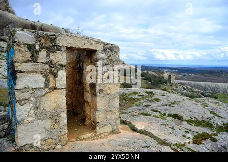 Hütte oder Hütte in Bustarviejo, Madrid, Spanien Stockfoto