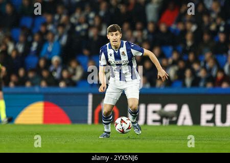 San Sebastian, Spanien. Dezember 2024. Aihen Munoz (Sociedad) Fußball/Fußball: Spieltag 6 der UEFA Europa League zwischen Real Sociedad 3-0 FC Dynamo Kyiv in der reale Arena in San Sebastian, Spanien. Quelle: Mutsu Kawamori/AFLO/Alamy Live News Stockfoto