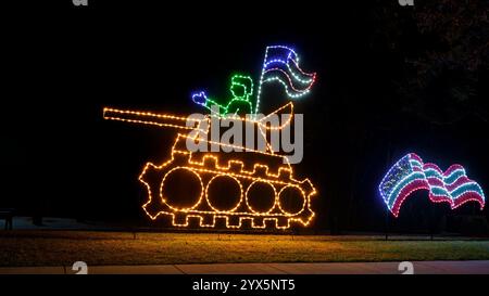 Weihnachtsbeleuchtung. Veterans Memorial Park. Port St. Lucie, Florida, USA Stockfoto