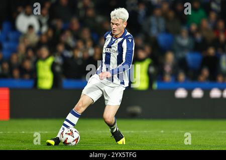 San Sebastian, Spanien. Dezember 2024. Orri Oskarsson (Sociedad) Fußball/Fußball: Spieltag 6 der UEFA Europa League zwischen Real Sociedad 3-0 FC Dynamo Kiew in der reale Arena in San Sebastian, Spanien. Quelle: Mutsu Kawamori/AFLO/Alamy Live News Stockfoto