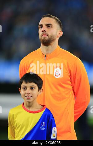 Malmö, Schweden. Dezember 2024. Berkan Kutlu aus Galatasaray wurde während des Spiels der UEFA Europa League zwischen Malmö FF und Galatasaray im Eleda Stadion in Malmoe gesehen. Stockfoto