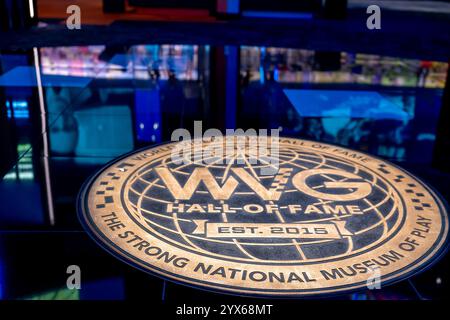 Rochester, New York, USA - 12.6,2024: Floor-Logo im Strong National Museum of Play Stockfoto