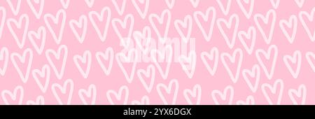 Herzen, Webbanner, rosa nahtloser Texturhintergrund Stock Vektor