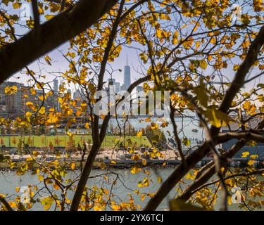 One World Trade Center von Little Island, New York City Stockfoto