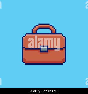 Pixel Art Aktenkoffer-Spiel-Asset-Design Stock Vektor