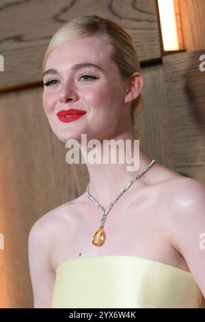 New York, New York, USA. Dezember 2024. Elle Fanning besucht eine Vorführung von „A Complete Unknown“ im SVA Theatre in New York. Quelle: Greg Allen/Alamy Live News. Stockfoto