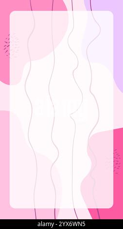 Abstrakter rosa und lila Hintergrund mit welligen Linien und Formen. Stock Vektor