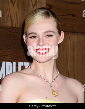 New York City, USA. Dezember 2024. Elle Fanning nahm an der „A Complete Unknown“ New York Premiere Teil, die am 13. Dezember 2024 im SVA Theater in New York City stattfand © Steven Bergman/AFF-USA. COM Credit: AFF/Alamy Live News Stockfoto