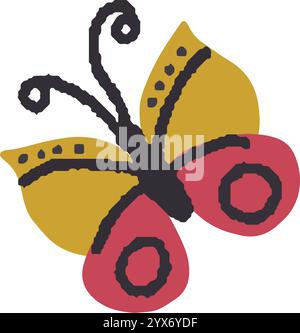 Handgezeichneter Schmetterling Vektor Illustration Stock Vektor