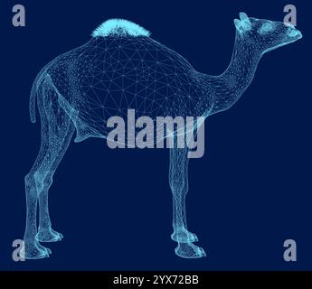 Kamellinie Kunstvektor Design Drahtmodellvektor Illustration. Stock Vektor