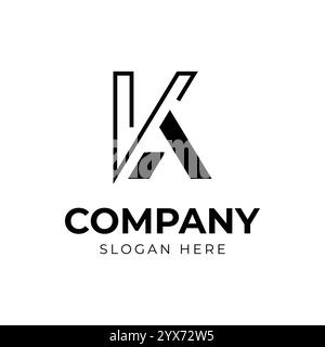 KA AK K UND Ein abstraktes Initial Monogramm Buchstaben Buchstaben Logo Design Stock Vektor