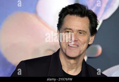 Jim Carrey nimmt an der britischen Premiere „Sonic the Hedgehog 3“ auf dem Cineworld Leicester Square in London Teil. Stockfoto