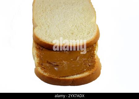 Ein normales Toastbrot mit Biscuits Butteraufstrich, karamelisierter Keksaufstrich, glatter Aufstrich mit cremiger, reichhaltiger Textur für Pfannkuchen, Brownies und alle des Stockfoto