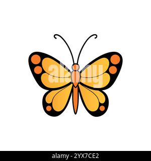 Schmetterling Vektor-Symbol, Schmetterling Logo, Schmetterling isoliert auf einem weißen Hintergrund, Vektor-Illustrationen. Stock Vektor