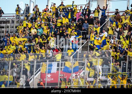Barcelona, Espagne. November 2024 30. Anhänger von Las Palmas während des spanischen Meisterschaftsspiels La Liga zwischen FC Barcelona und UD Las Palmas am 30. November 2024 im Estadi Olimpic Lluis Companys in Barcelona, Spanien - Foto Matthieu Mirville (S Ros)/DPPI Credit: DPPI Media/Alamy Live News Stockfoto