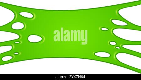 Hellgrüner Schleim tropft nach unten und schafft Löcher in verschiedenen Größen vor einem sauberen weißen Hintergrund, perfekt für halloween oder jeden gruseligen Anlass Stock Vektor