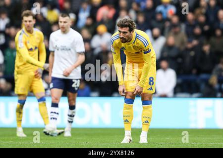 Preston, Großbritannien. Dezember 2024. Joe Rothwell von Leeds United während des Sky Bet Championship Matches Preston North End gegen Leeds United in Deepdale, Preston, Vereinigtes Königreich, 14. Dezember 2024 (Foto: Jorge Horsted/News Images) in Preston, Vereinigtes Königreich am 14. Dezember 2024. (Foto: Jorge Horsted/News Images/SIPA USA) Credit: SIPA USA/Alamy Live News Stockfoto