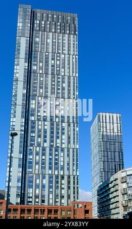Das Cortland Apartmenthaus in Colliers Yard, Greengate Area, Salford, Manchester, England, UK Stockfoto