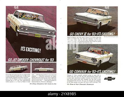 1963 Chevrolet Nova, Corvair, Impala Ad Stockfoto