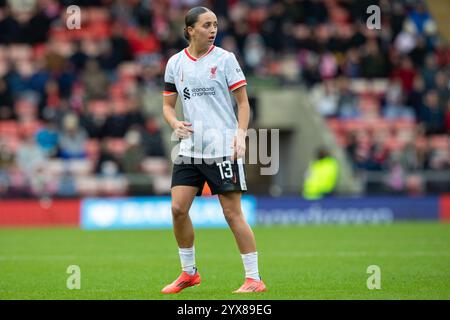 Leigh, Großbritannien. Dezember 2024. Einzelschuss von Mia Enderby (13 Liverpool). Manchester United gegen Liverpool, WSL, Leigh Sports Village, Leigh, England (Sean Walsh/SPP) Credit: SPP Sport Press Photo. /Alamy Live News Stockfoto