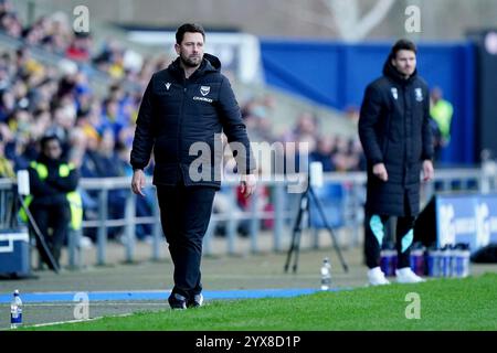 Oxford United Manger des Buckingham während des Sky Bet Championship Matches im Kassam Stadium in Oxford. Bilddatum: Samstag, 14. Dezember 2024. Stockfoto