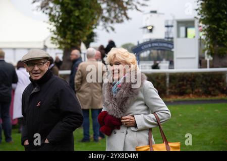 Windsor, Großbritannien. Oktober 2024. Racegoers setzen beim Flat Season Finale auf der Royal Windsor Racecourse in Windsor, Berkshire, Wetten. Kredit: Maureen McLean/Alamy Stockfoto