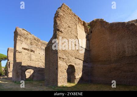 Überreste der Caracalla-Thermen (Terme di Caracalla), die im 3. Jahrhundert im antiken Rom, Rom, Italien, als öffentliche Bäder dienten Stockfoto