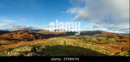 Das Fairfield Horseshoe aus Loughrigg Fell, Lake District National Park, Cumbria, England, Vereinigtes Königreich Stockfoto