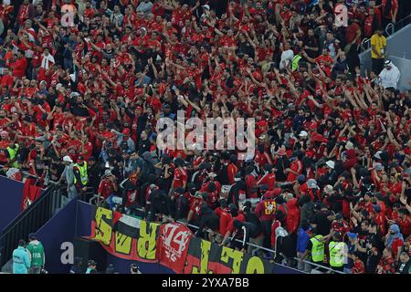 Doha, Katar. Dezember 2024. Al-Ahly-Fans beim FIFA Challenger Cup und FIFA Intercontinental Cup Fußballspiel zwischen Mexikos Pachuca und Ägyptens Al-Ahly am 14. Dezember im Stadion 974 in Doha, Katar, 2024. Foto: Ahmed Alsaidi/DiaEsportivo/Alamy Live News Credit: DiaEsportivo/Alamy Live News Stockfoto