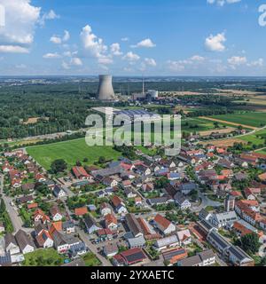 Die Gemeinde Gundremmingen im schwäbischen Kreis Günzburg im Luftbild Blick auf Gundremmingen am südlichen Rand des Donautals in Baye Gundremmingen Ba Stockfoto