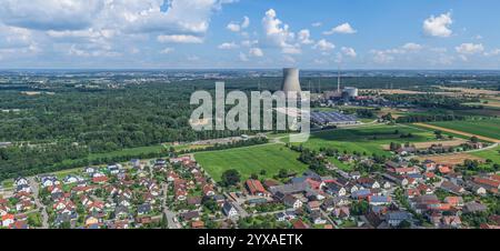 Die Gemeinde Gundremmingen im schwäbischen Kreis Günzburg im Luftbild Blick auf Gundremmingen am südlichen Rand des Donautals in Baye Gundremmingen Ba Stockfoto