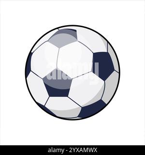 Comic Football Ball. Sport-Vektor-Illustration auf weißem Hintergrund. Stock Vektor