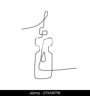 Sport Bottle One-Line-Zeichnung Stock Vektor