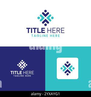 Logodesign der Personengruppe – Design der Unternehmenslogos Stock Vektor