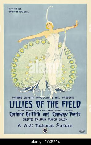 Vintage-Filmplakat für den US-amerikanischen Filmdrama Lilies of the Field (1924) Conway Tearle, Corinne Griffith Stockfoto