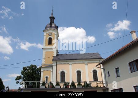 Pfarrkirche der Besuchsstätte der Heiligen Jungfrau Maria in Sandrovac, Kroatien Stockfoto