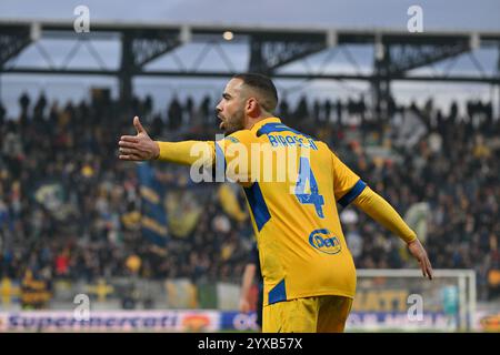 Frosinone, Italien. Dezember 2024. Benito Stirpe Stadium, Frosinone, Italien - Davide Biraschi von Frosinone während des Fußballspiels der Serie B, Frosinone gegen Sassuolo, 14. Dezember 2024 (Foto: Roberto Ramaccia/SIPA USA) Credit: SIPA USA/Alamy Live News Stockfoto