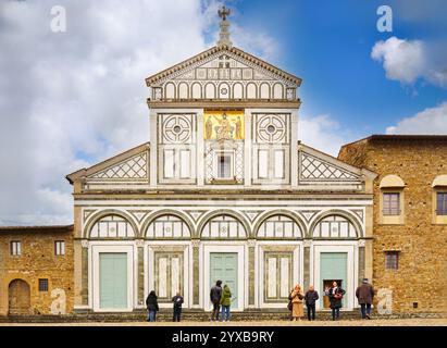 Romanische Kirche San Miniato al Monte. Stockfoto