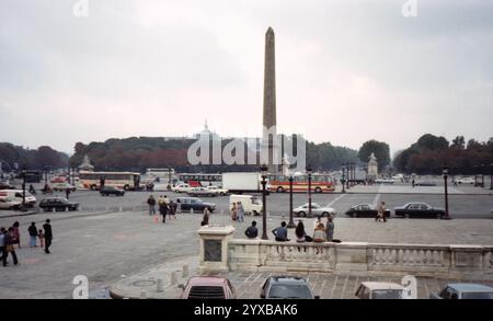 Vintage-Foto vom Place de la Concorde in Paris, Frankreich - September 1982 Stockfoto