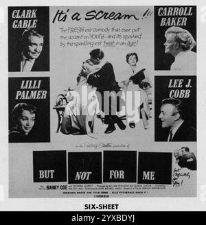 CLARK GIABLE CARROLL BAKER LILLI PALMER LEE J. COBB und BARRY COE in BUT NOT FOR ME 1959 Regisseur WALTER LANG aus dem Stück Accent on Youth von Samson Raphaelson Drehbuch John Michael Hayes Kostümdesign Edith Head Perlberg-Seaton Productions / Paramount Pictures Stockfoto