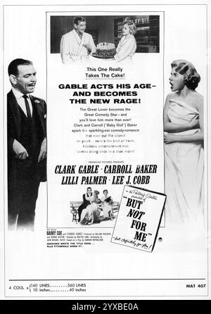 CLARK GIABLE CARROLL BAKER LILLI PALMER und LEE J. COBB in BUT NOT FOR ME 1959 Regisseur WALTER LANG aus dem Stück Accent on Youth von Samson Raphaelson Drehbuch John Michael Hayes Kostümdesign Edith Head Perlberg-Seaton Productions / Paramount Pictures Stockfoto