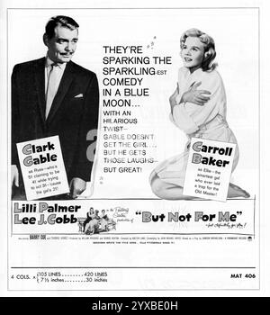 CLARK GIABLE CARROLL BAKER LILLI PALMER und LEE J. COBB in BUT NOT FOR ME 1959 Regisseur WALTER LANG aus dem Stück Accent on Youth von Samson Raphaelson Drehbuch John Michael Hayes Kostümdesign Edith Head Perlberg-Seaton Productions / Paramount Pictures Stockfoto