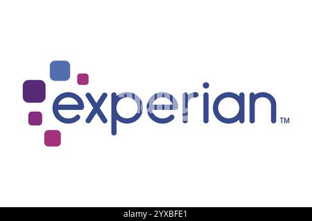 Firmenlogo, Firmenlogo, Logo, CI, Corporate Identity, Abbildung, Grafik, Unternehmen, Unternehmen, Experian, Dublin, Irland, Informationsdienst Stockfoto