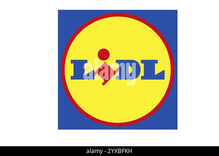 Firmenlogo, Firmenlogo, Logo, CI, Corporate Identity, Abbildung, Grafik, Unternehmen, Unternehmen, Lidl, Supermärkte, Einzelhandel, Discounter, Bad W Stockfoto