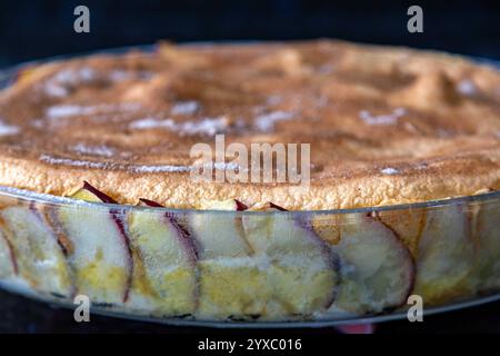 Typisch brasilianischer Apfelkuchen mit Nelken und Zimt in feinen Details und selektiver Fokussierung Stockfoto