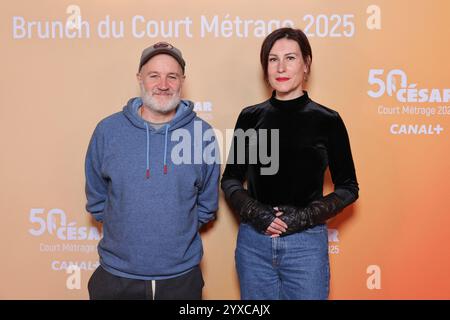 Paris, Frankreich. Dezember 2024. Jan Kounen und Ovidie nahmen am 15. Dezember 2025 am Cesar 2025 Short Movies Brunch (Brunch du Court Metrage 2025) im La Compagnie 1837 in Paris Teil. Foto: David Boyer/ABACAPRESS. COM Credit: Abaca Press/Alamy Live News Stockfoto